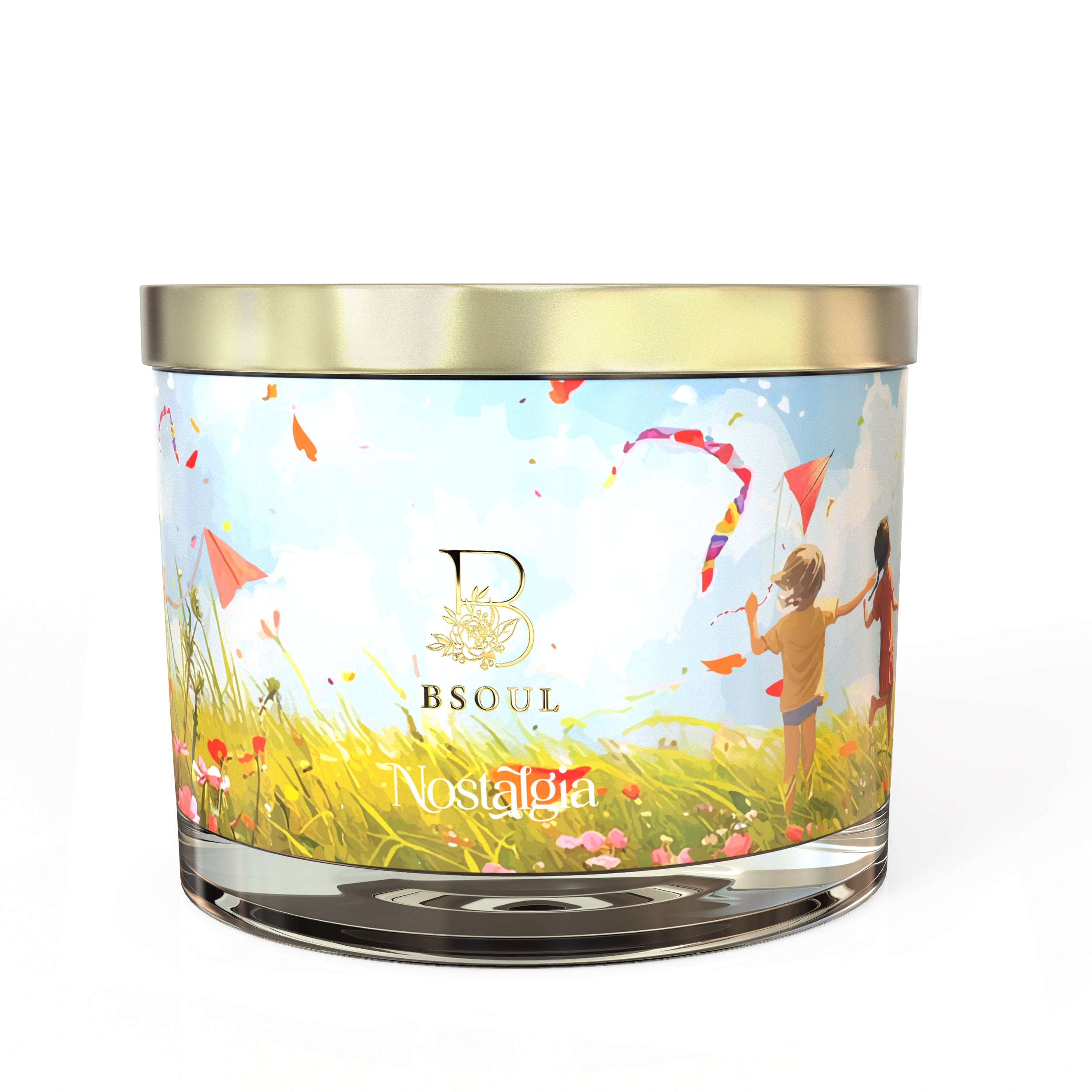3 Wick Glass with Lid